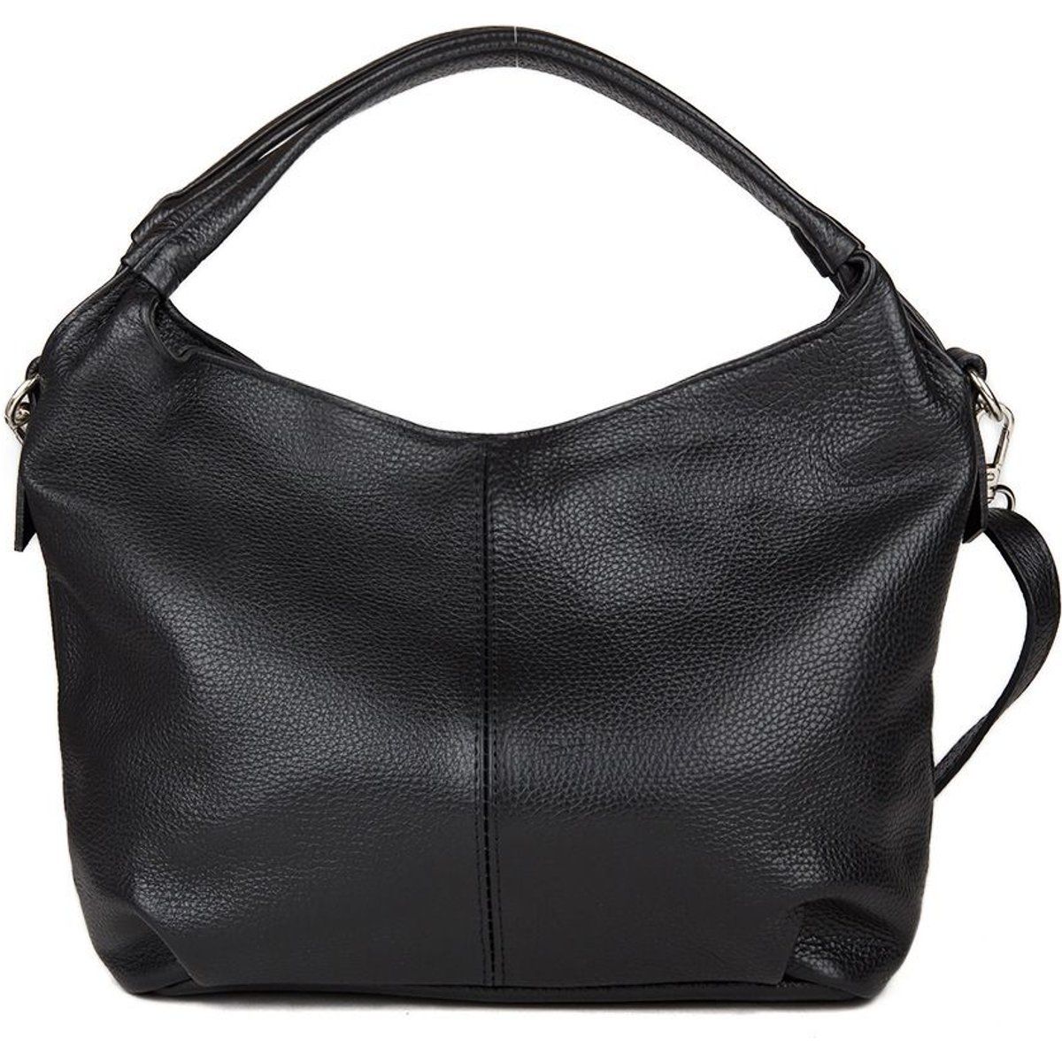 Klassische Hobo-Tasche aus genarbtem Leder