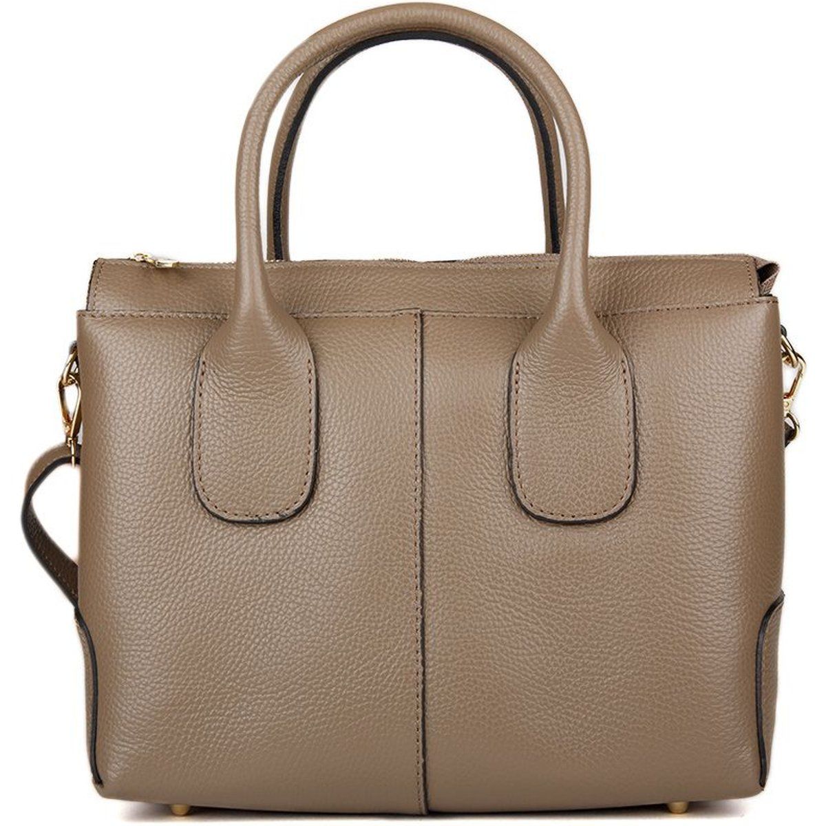 Strukturierte Satchel aus genarbtem Leder