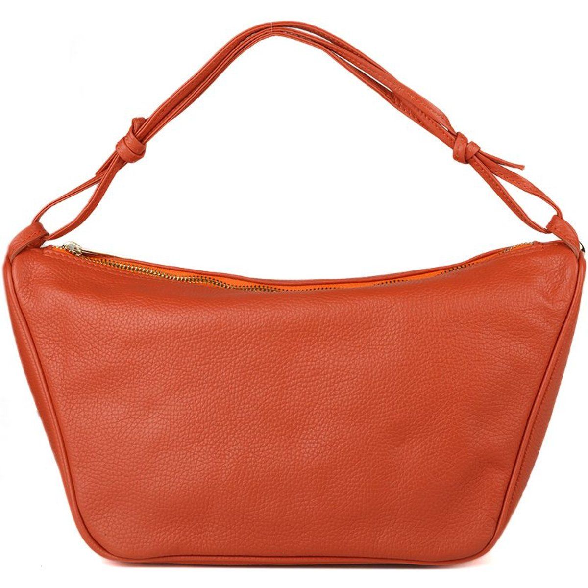 Schultertasche aus genarbtem Leder