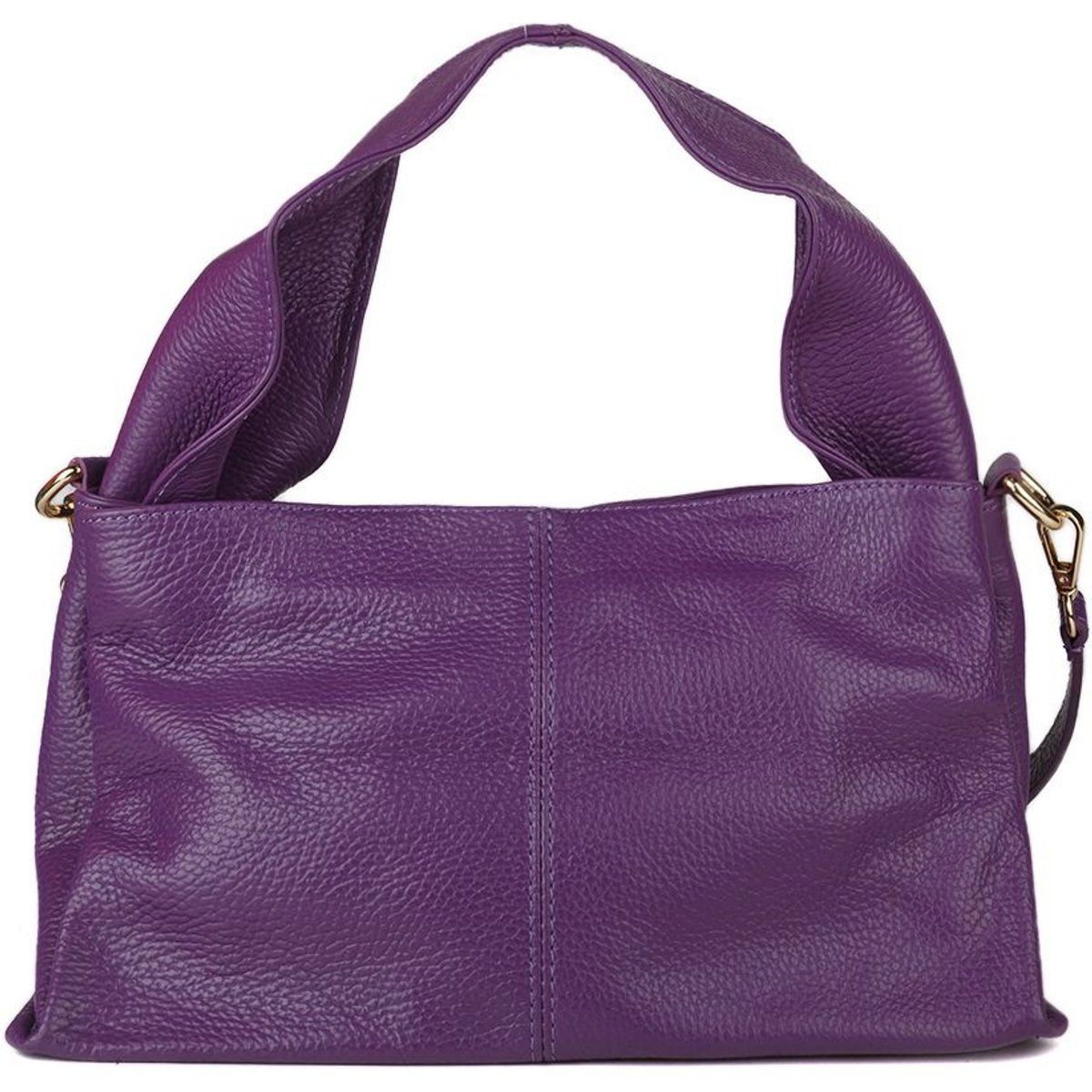 Schultertasche aus genarbtem Leder