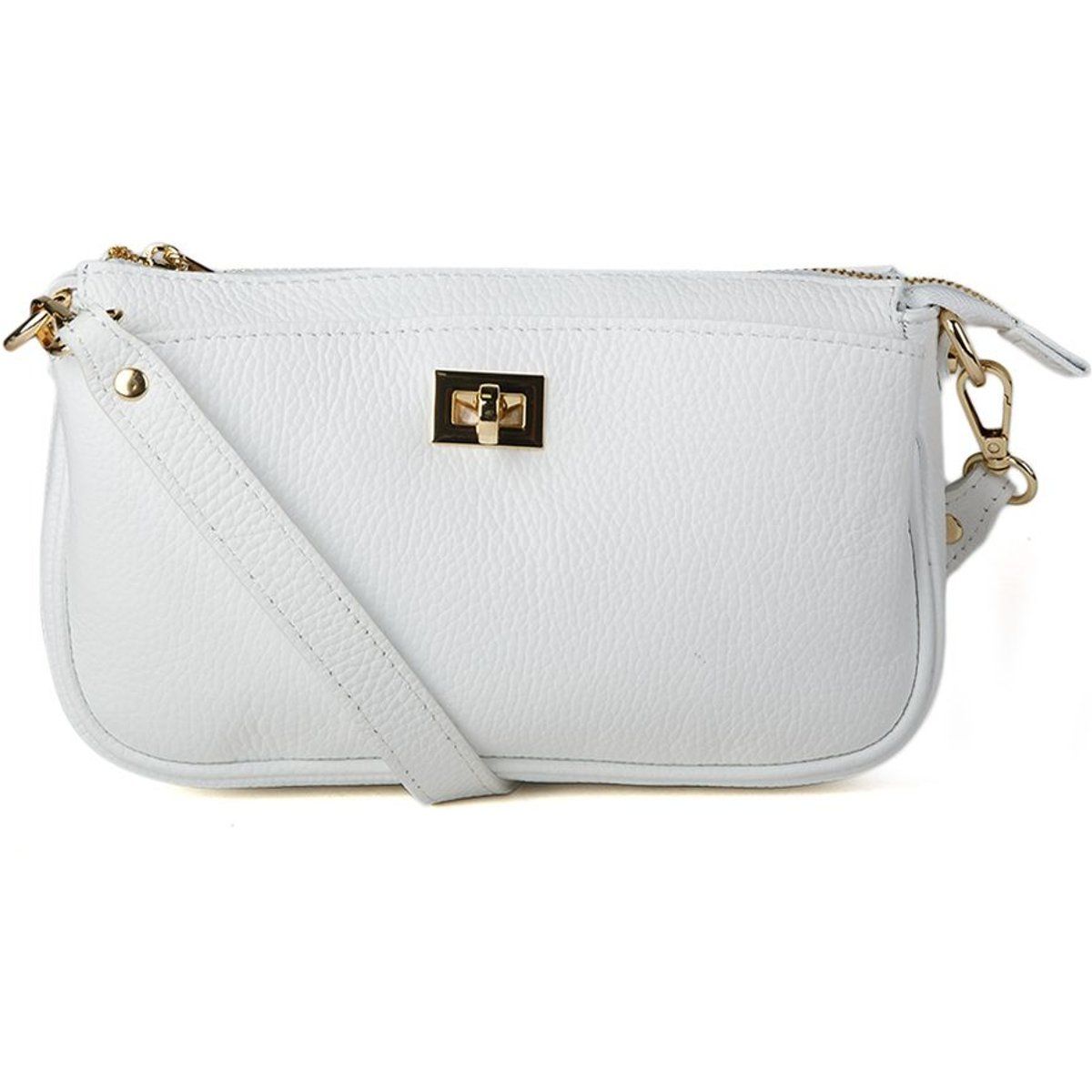 Crossbody-Tasche aus genarbtem Leder