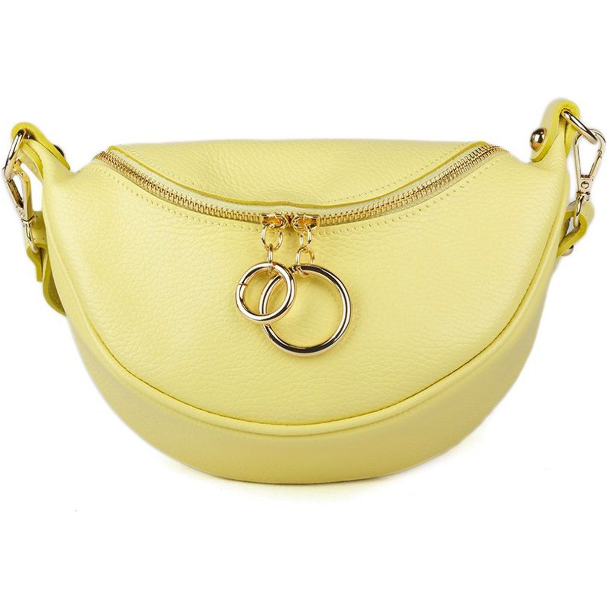Minimalistische halbrunde Leder-Gürteltasche