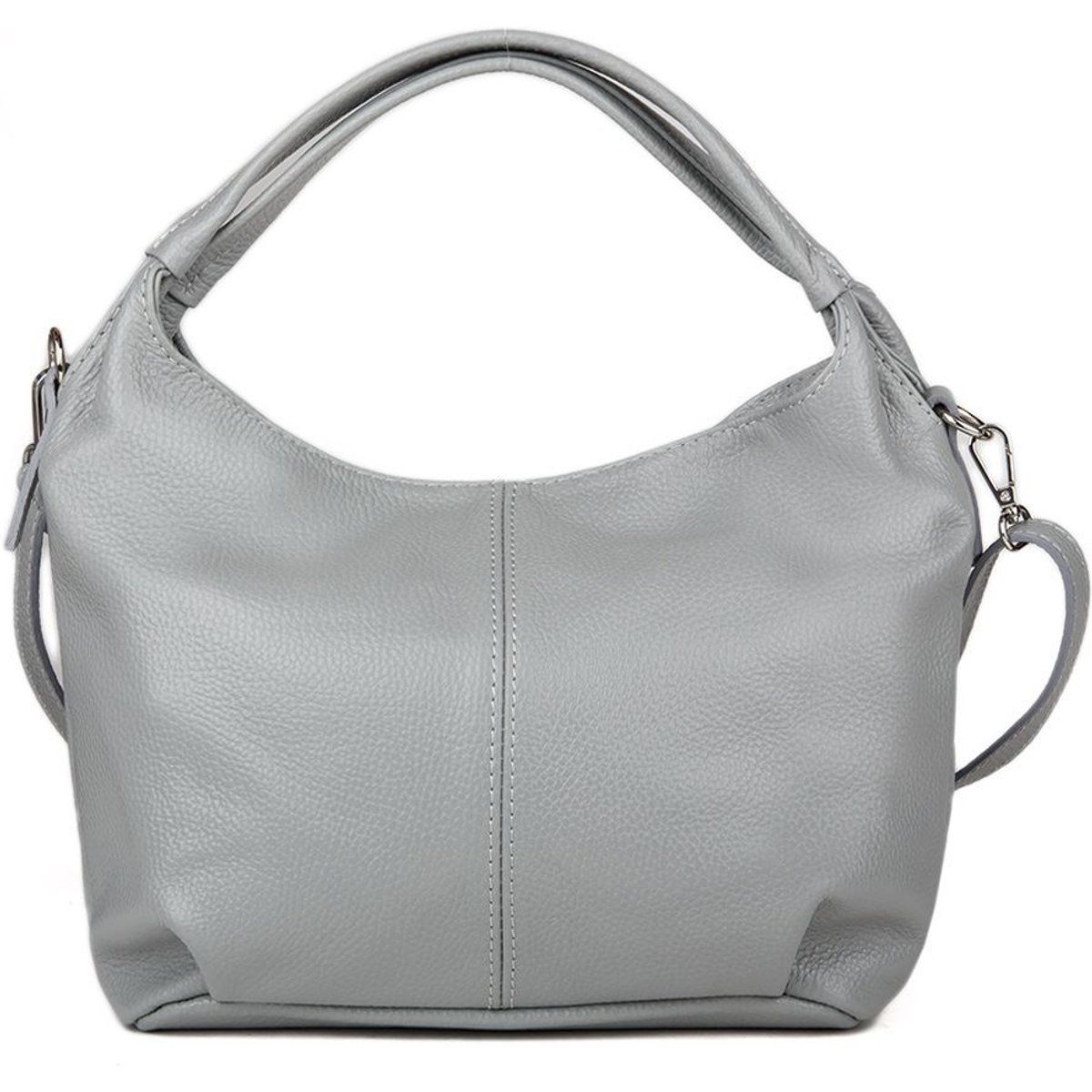 Hobo-Schultertasche aus genarbtem Leder