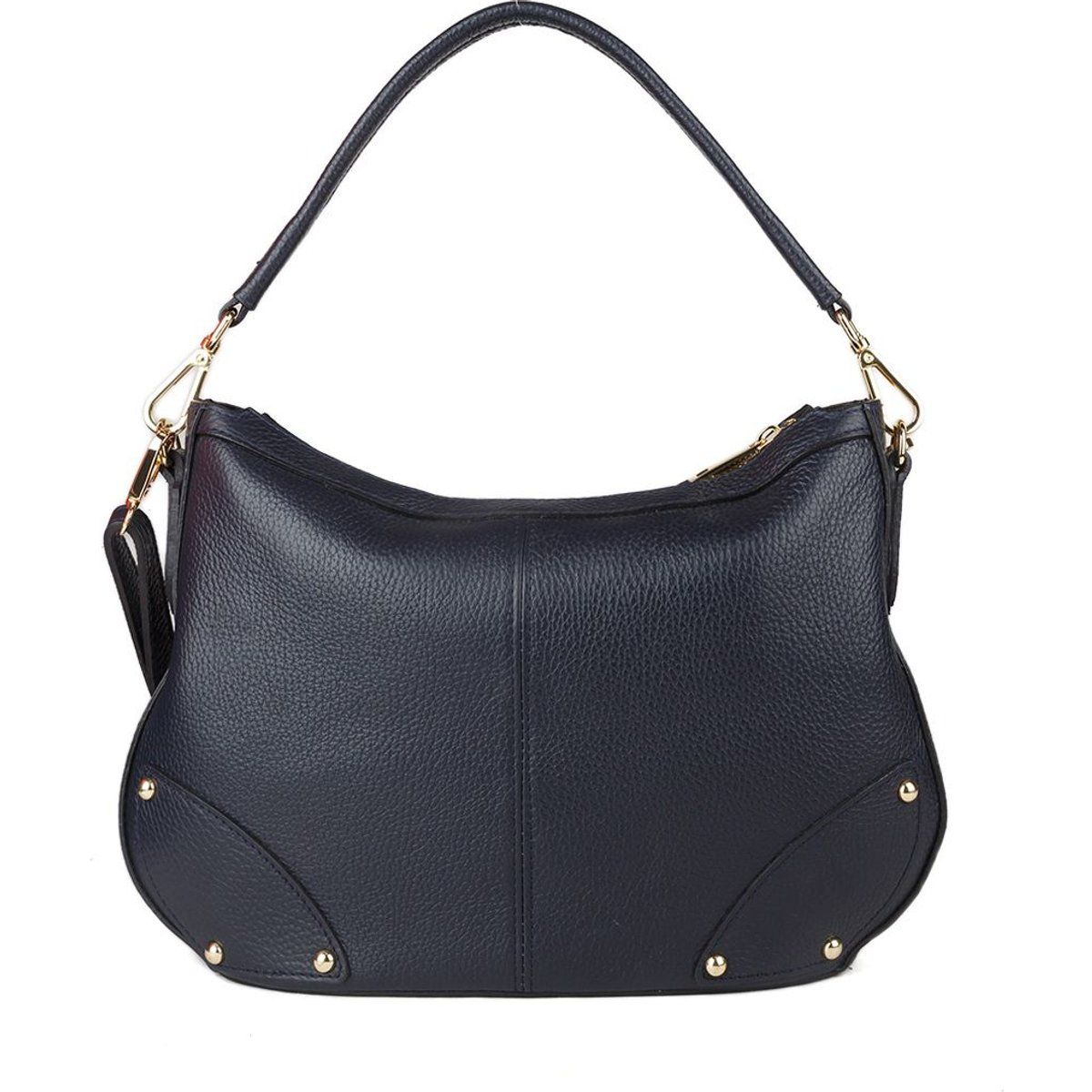 Schultertasche aus genarbtem Leder