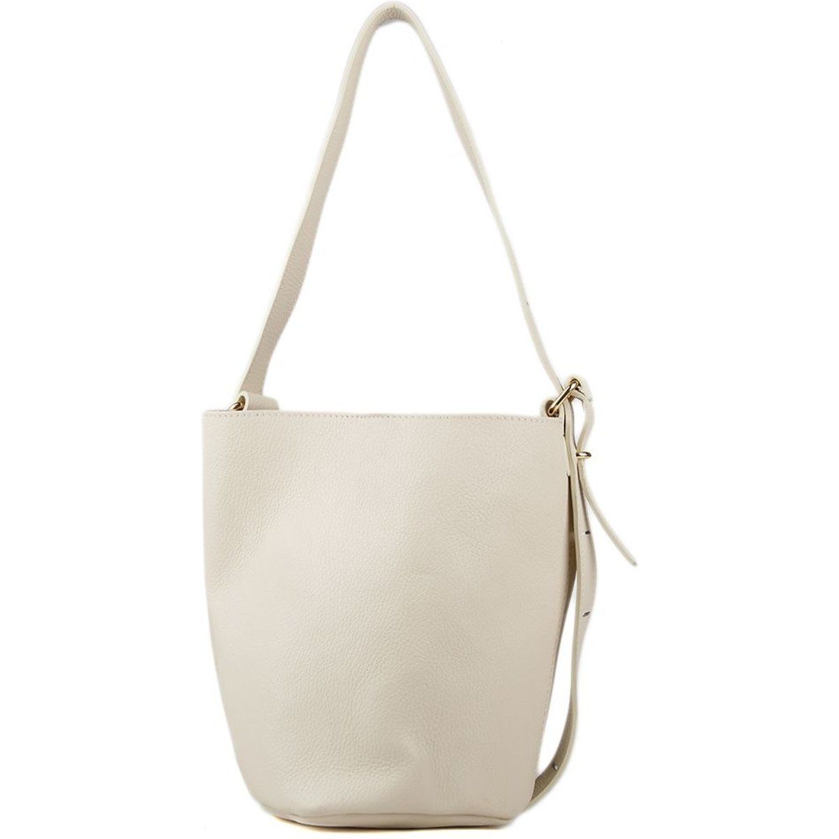 Minimalistische Bucket-Bag aus genarbtem Leder