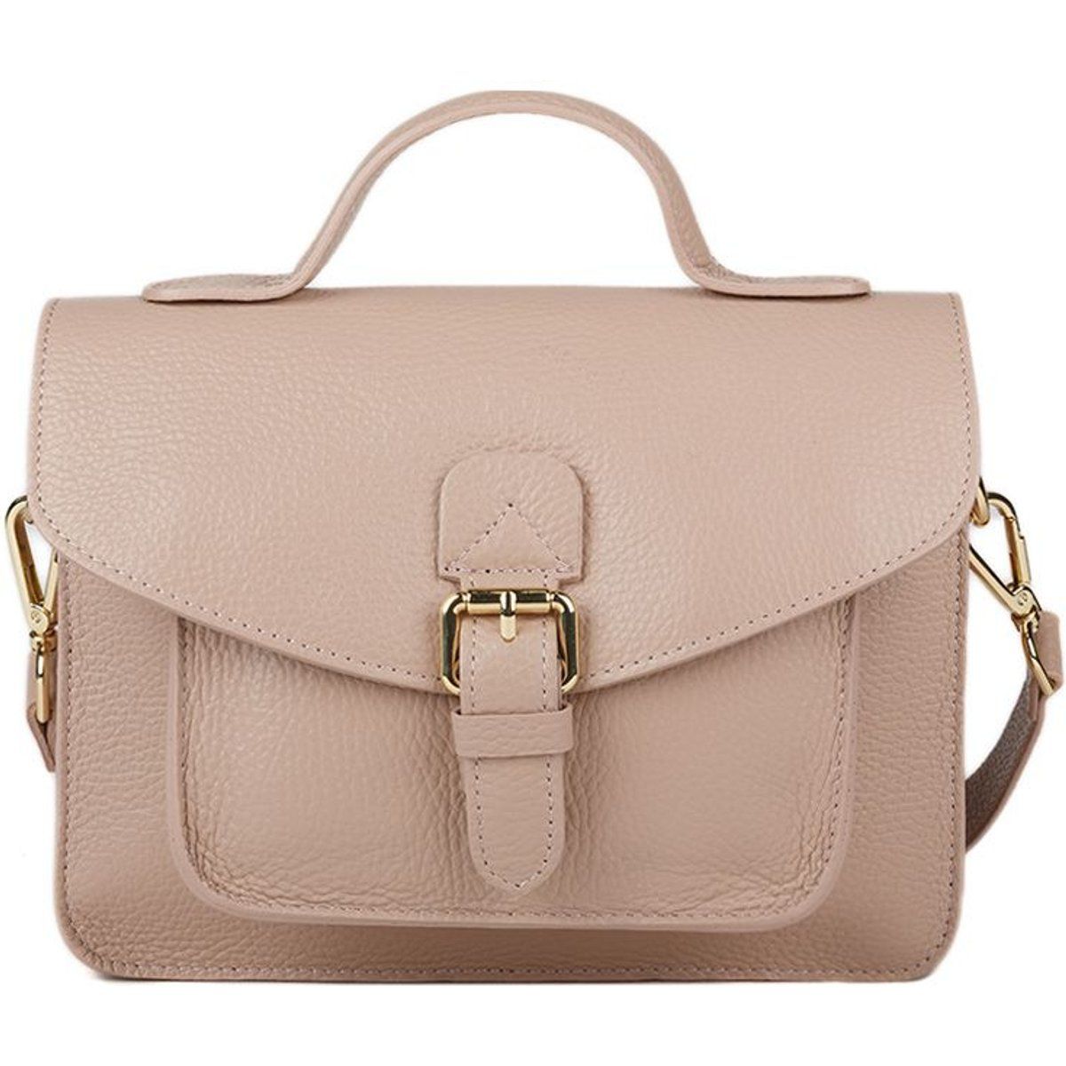 Elegante strukturierte Leder-Satchel-Tasche
