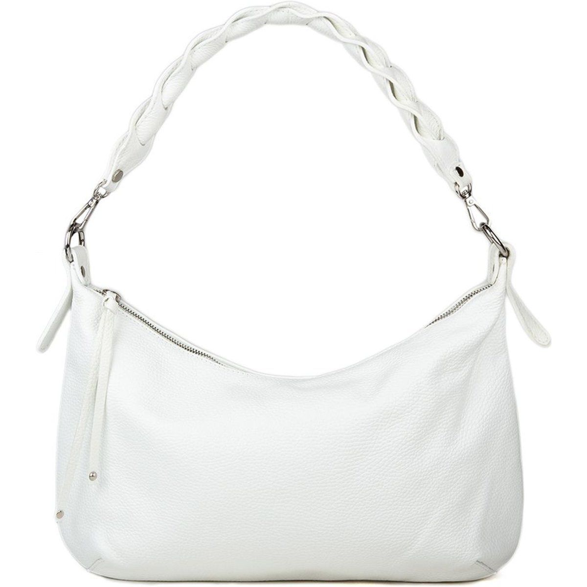 Hobo-Tasche aus Leder mit Flechtgriff