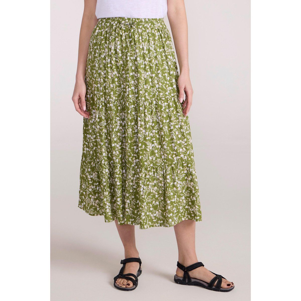 Gestufter Midirock mit Blumenmuster Palermo