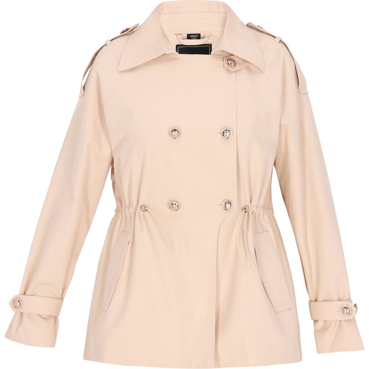 Zweireihige Kurzjacke im Trench-Stil