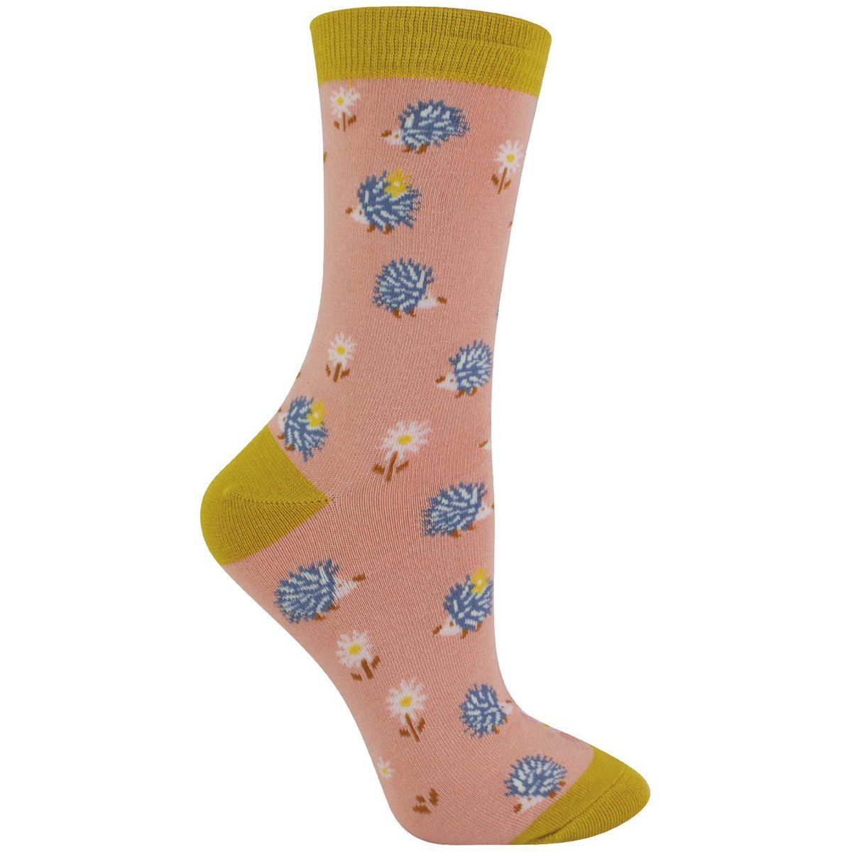 Socken mit Igel- und Gänseblümchenmuster