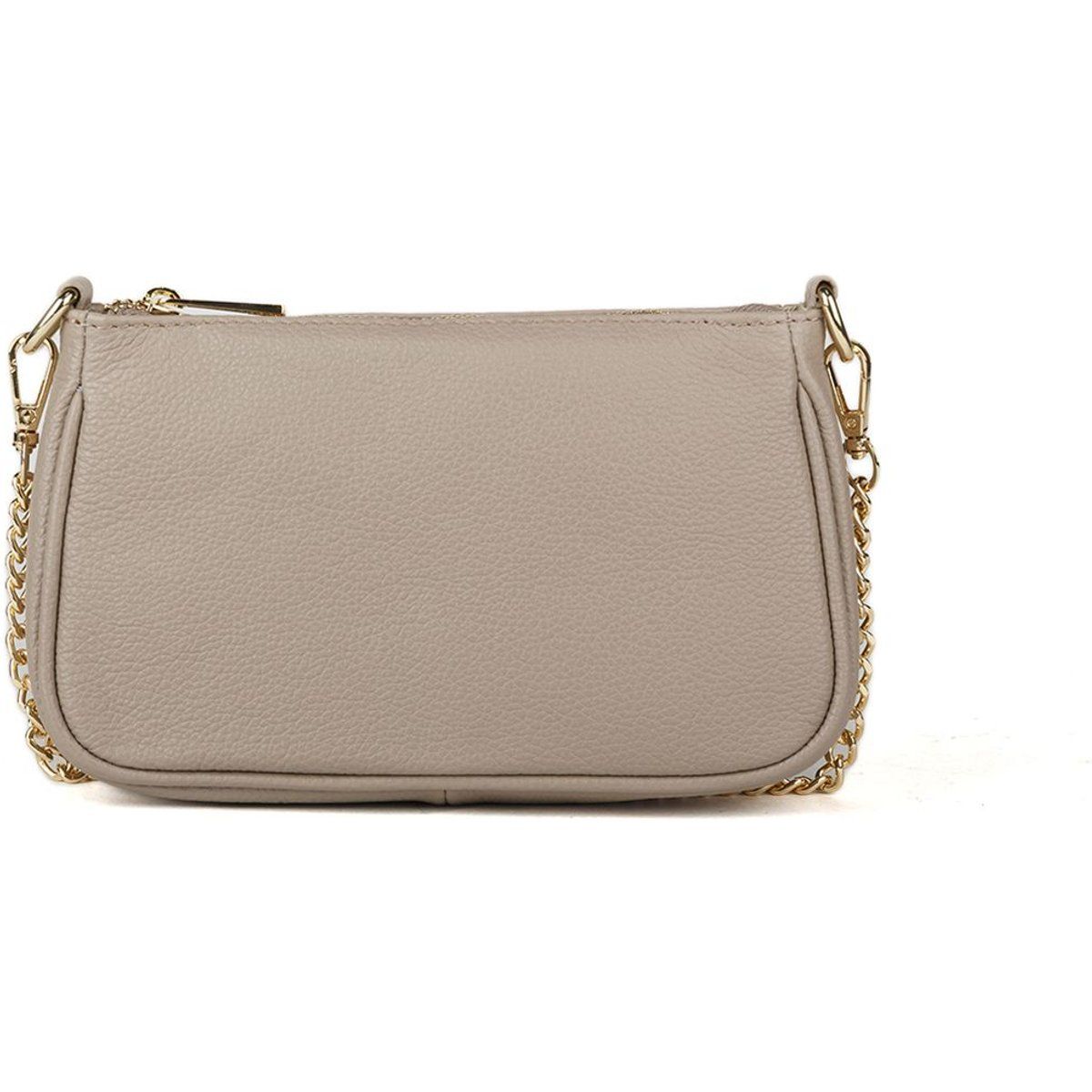 Leder-Schultertasche mit Kettendetail