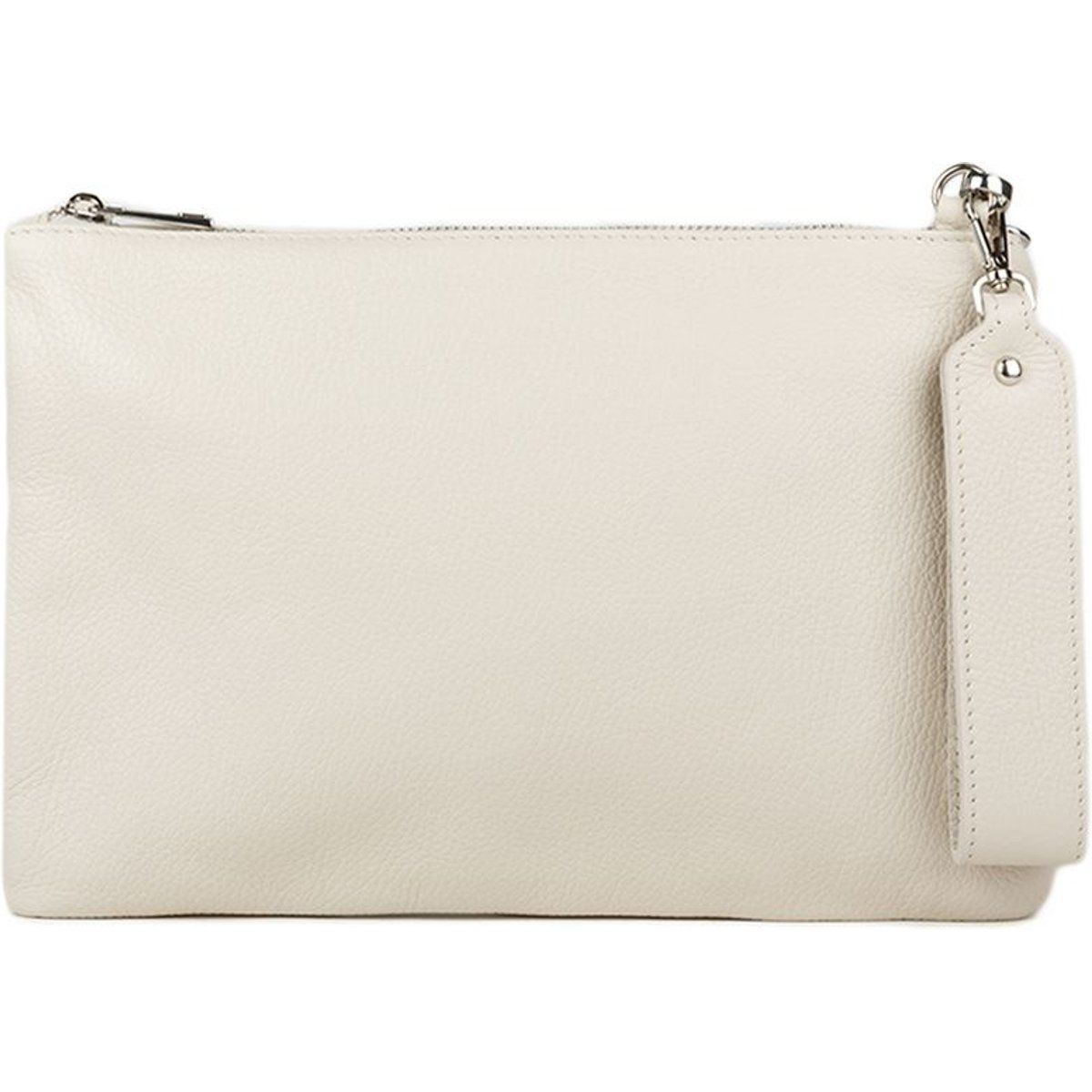 Minimalistische Leder-Clutch mit Reißverschluss