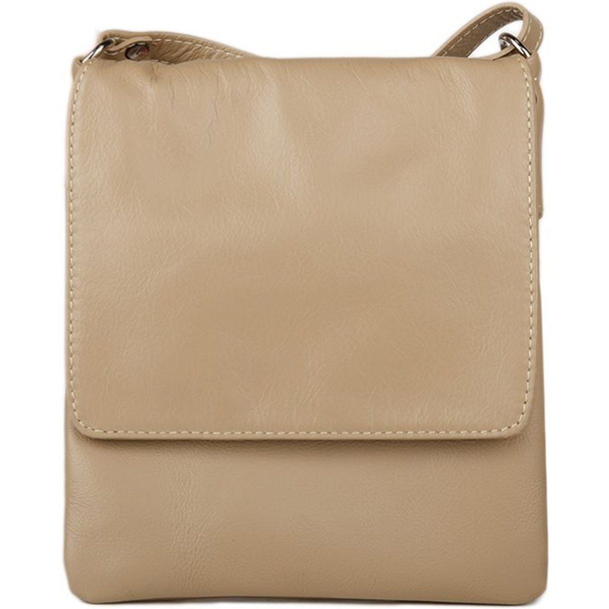 Minimalistische Leder-Umhängetasche mit Klappe