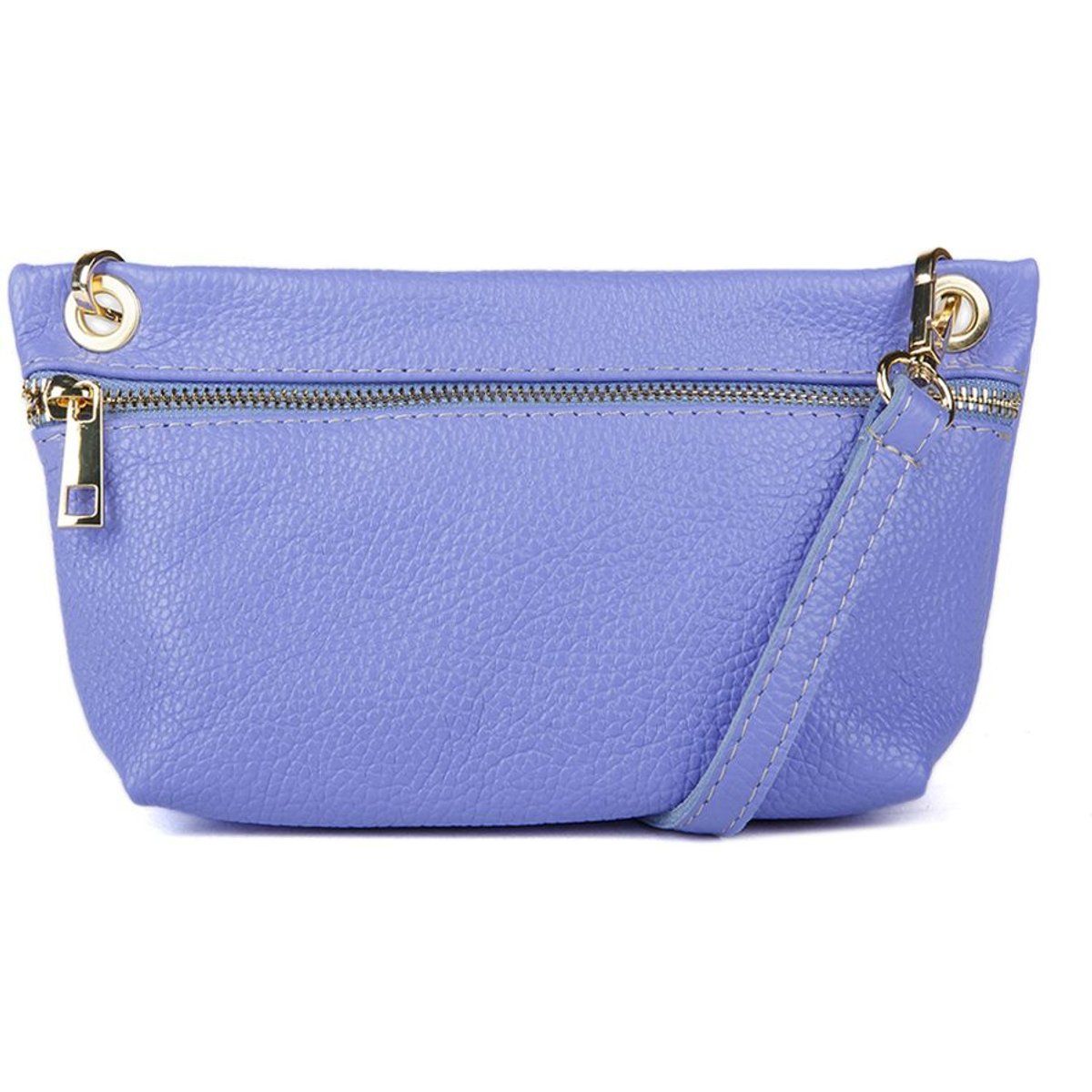 Gekörnte Leder-Tasche mit Reißverschluss