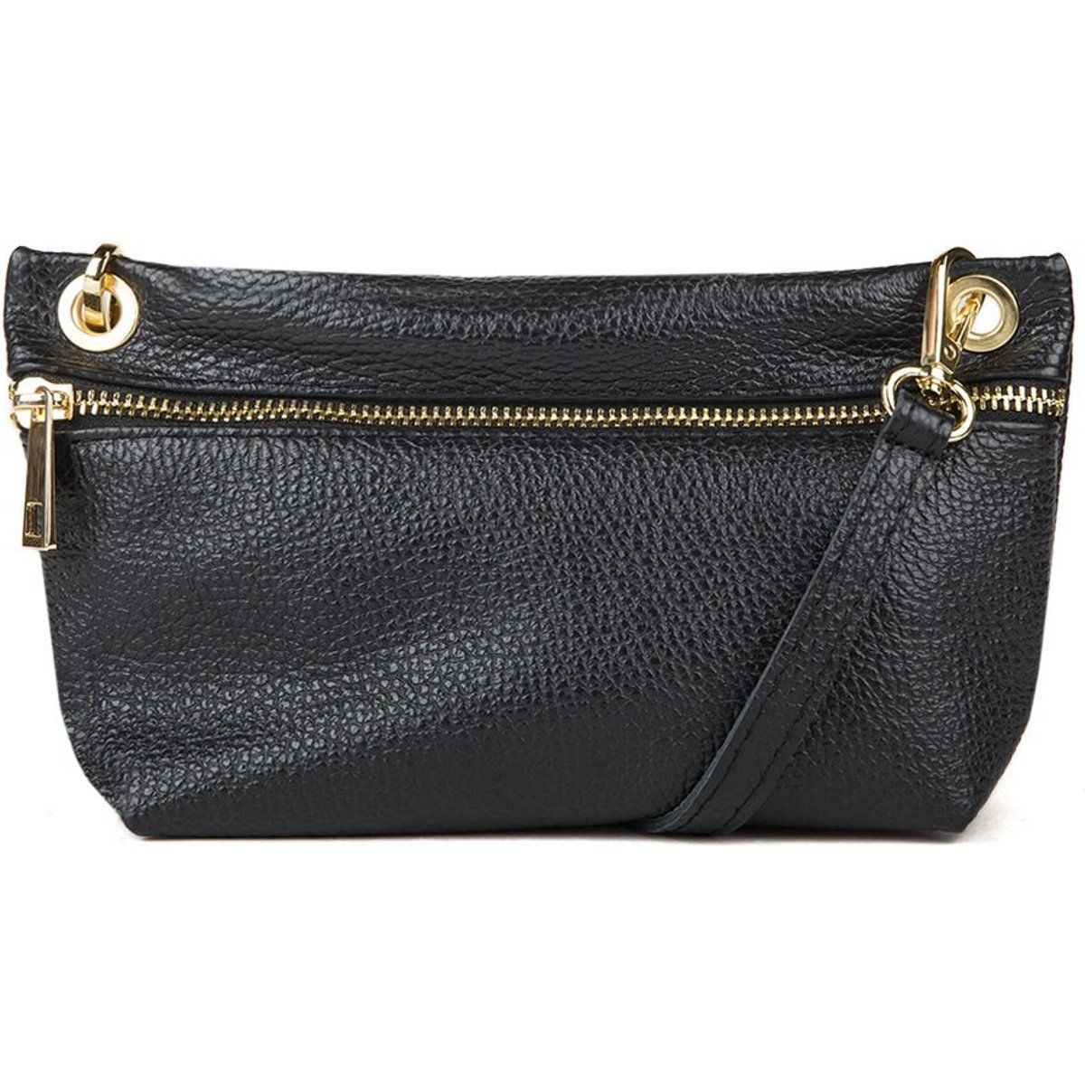 Minimalistische Crossbody-Tasche aus genarbtem Leder