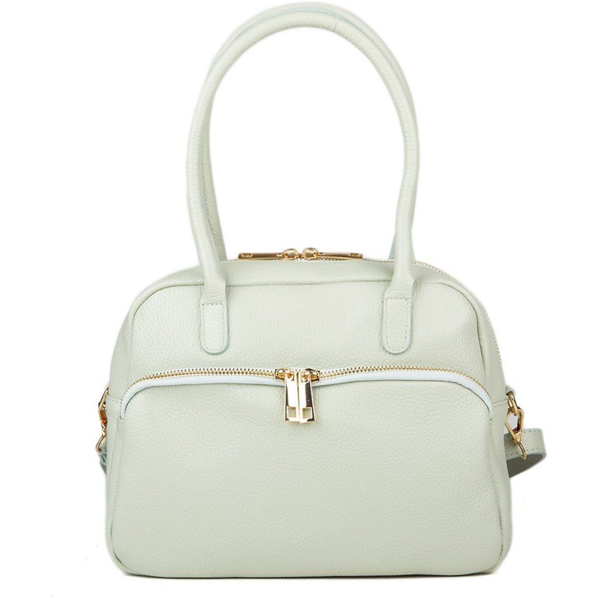 Strukturierte Leder-Henkeltasche