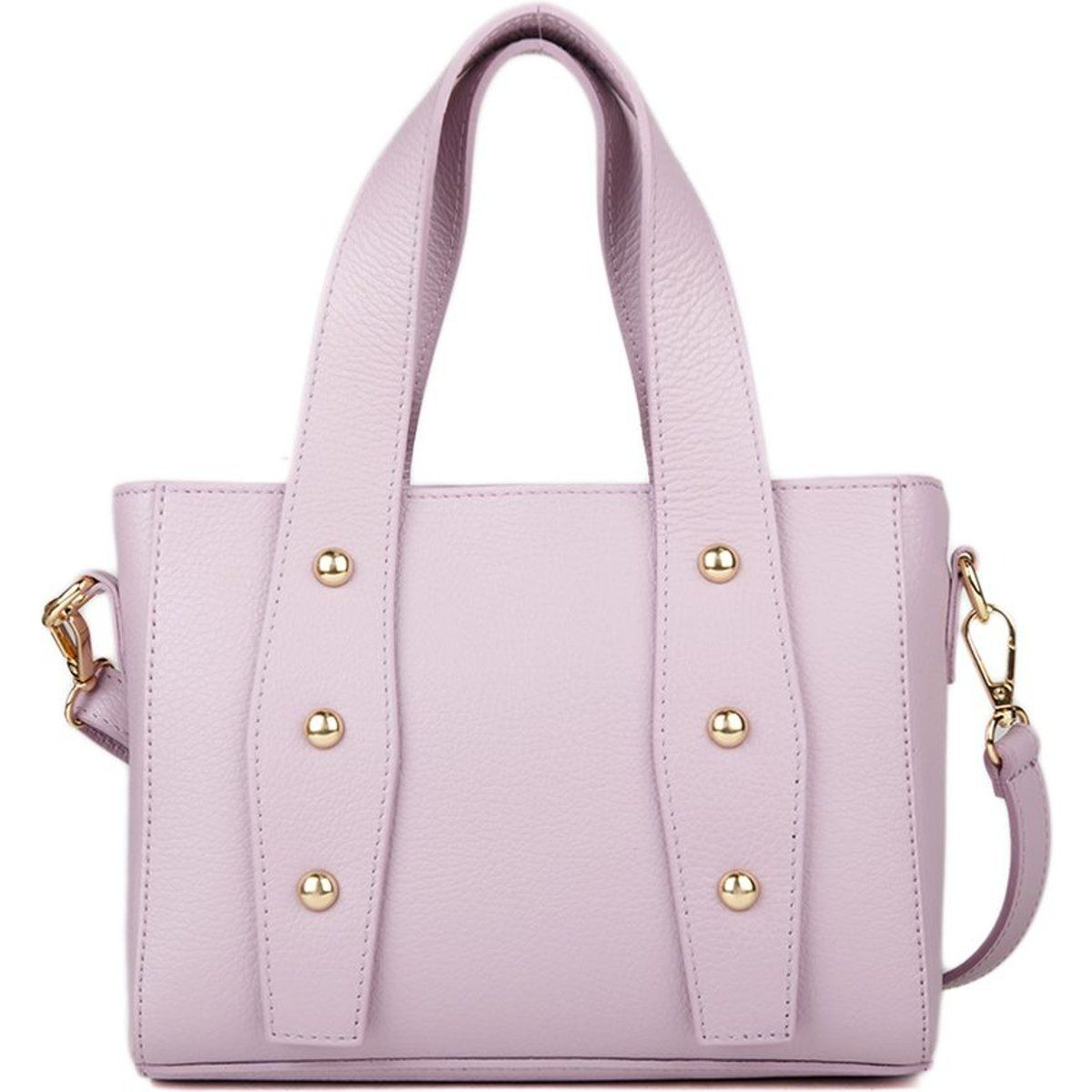Henkeltasche aus Leder mit Nieten