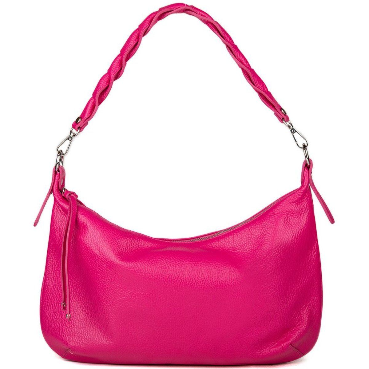 Leder-Hobo-Tasche mit geflochtenem Riemen
