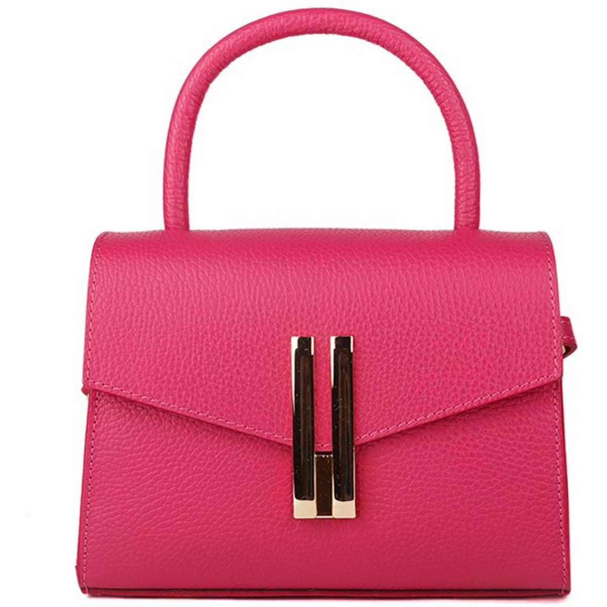 Strukturierte Leder-Henkeltasche