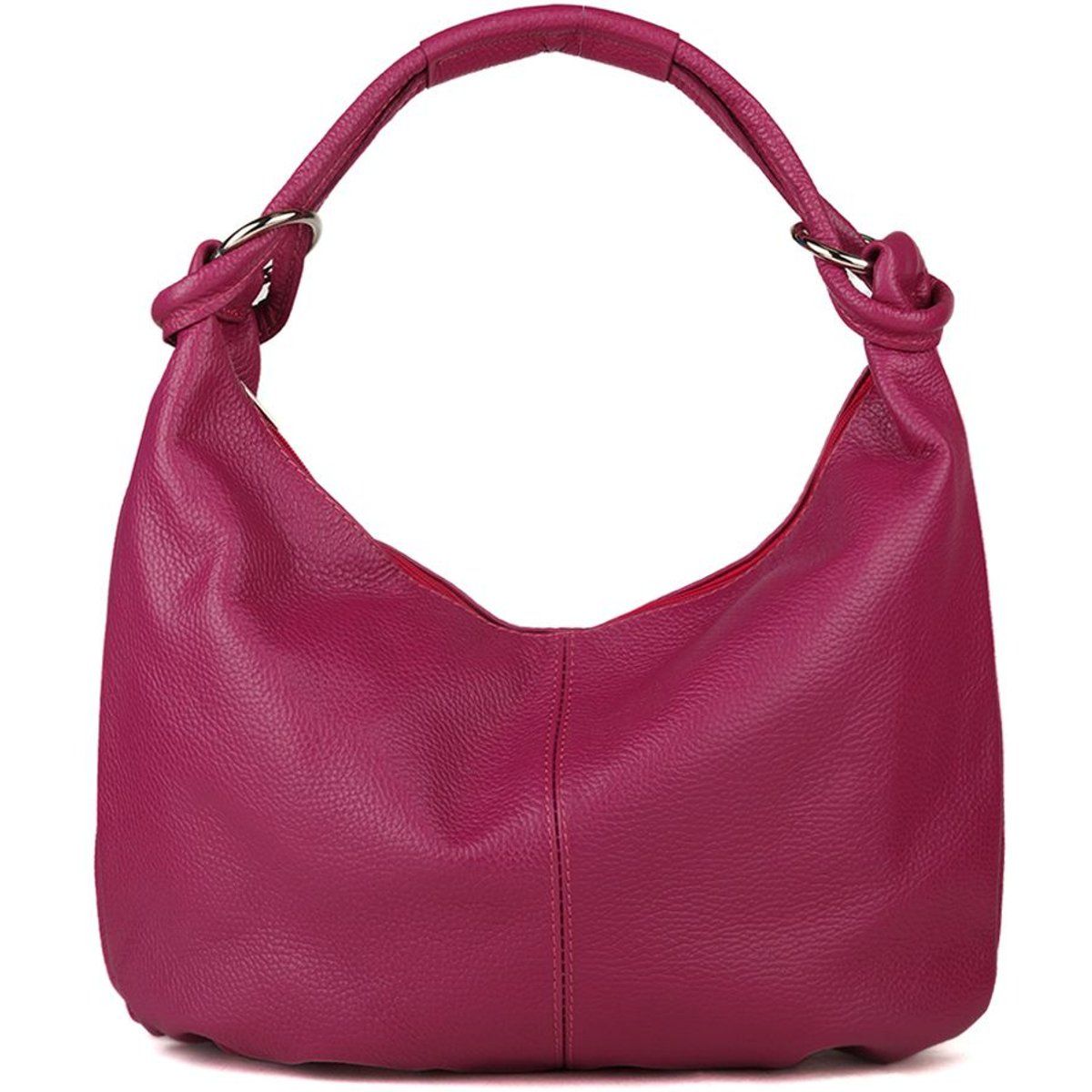 Hobo-Handtasche aus genarbtem Leder