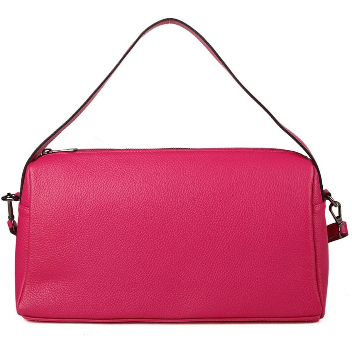 Rechteckige Schultertasche aus genarbtem Leder