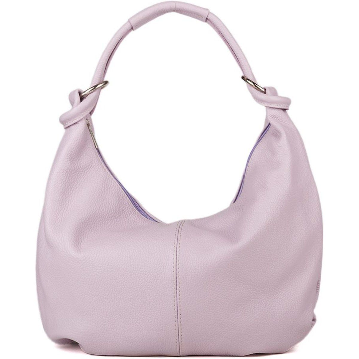 Hobo-Schultertasche aus genarbtem Leder