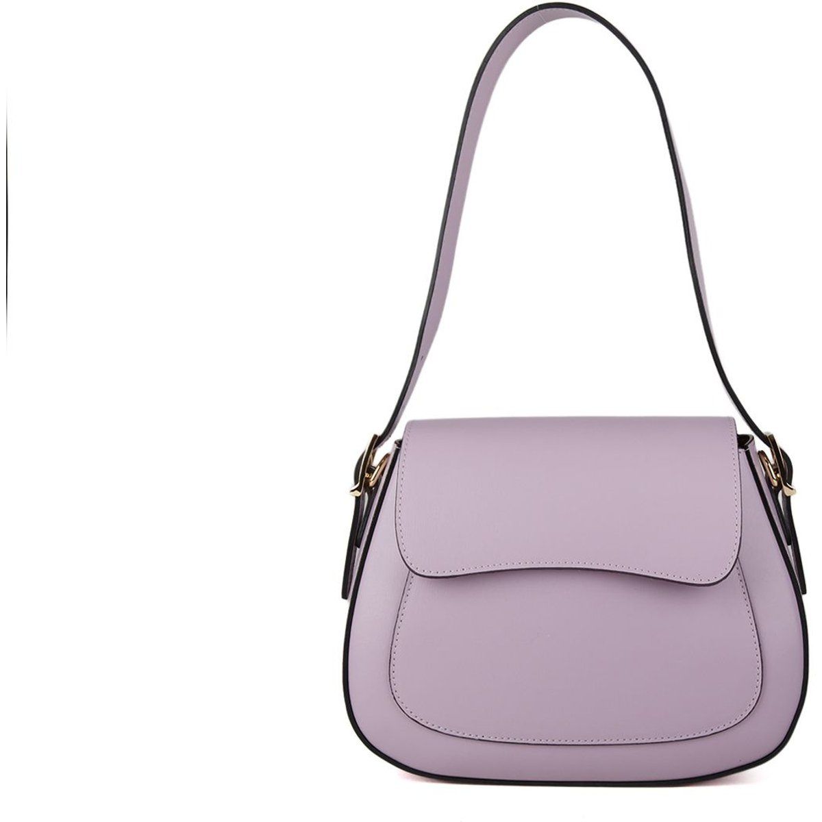 Elegante geschwungene Leder-Schultertasche
