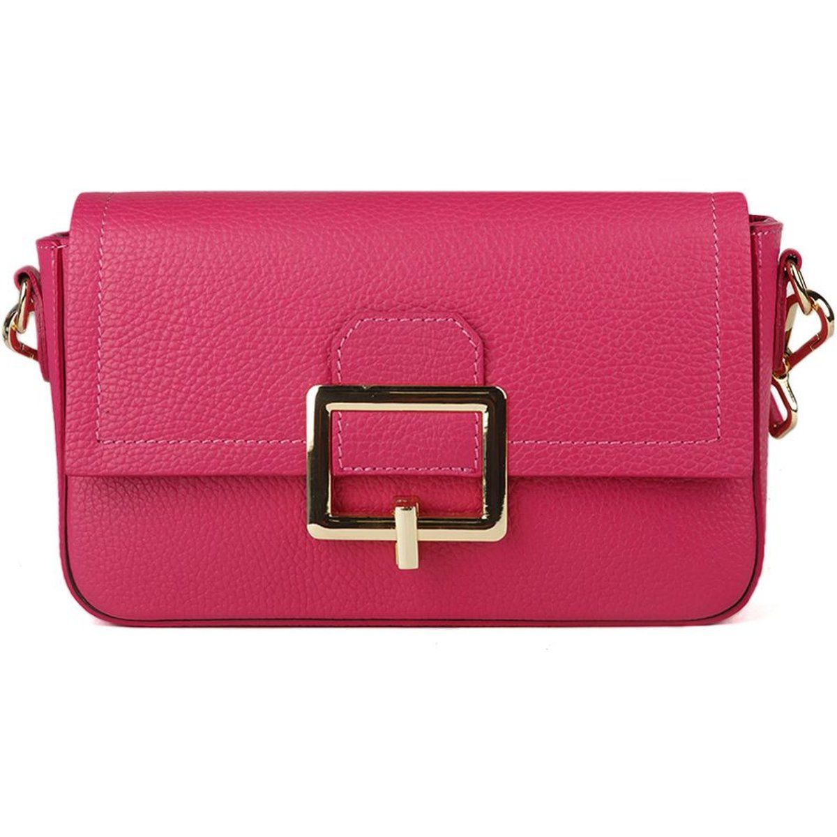 Strukturierte Leder-Tasche mit Schnallen-Detail