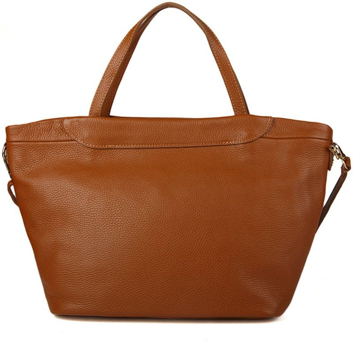 Strukturierte Trapez-Handtasche aus Leder