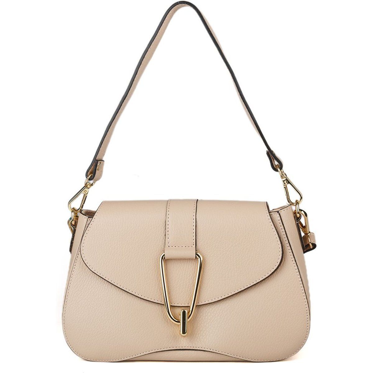 Elegante Schultertasche aus genarbtem Leder