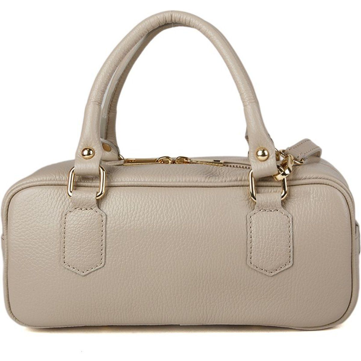 Elegante Boston-Bag aus genarbtem Leder