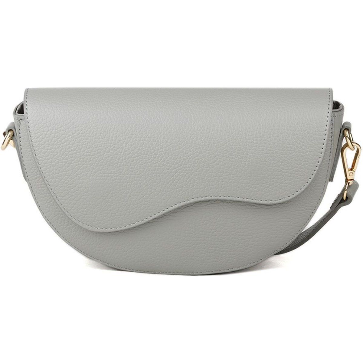 Leder-Handtasche mit Wellen-Überschlag