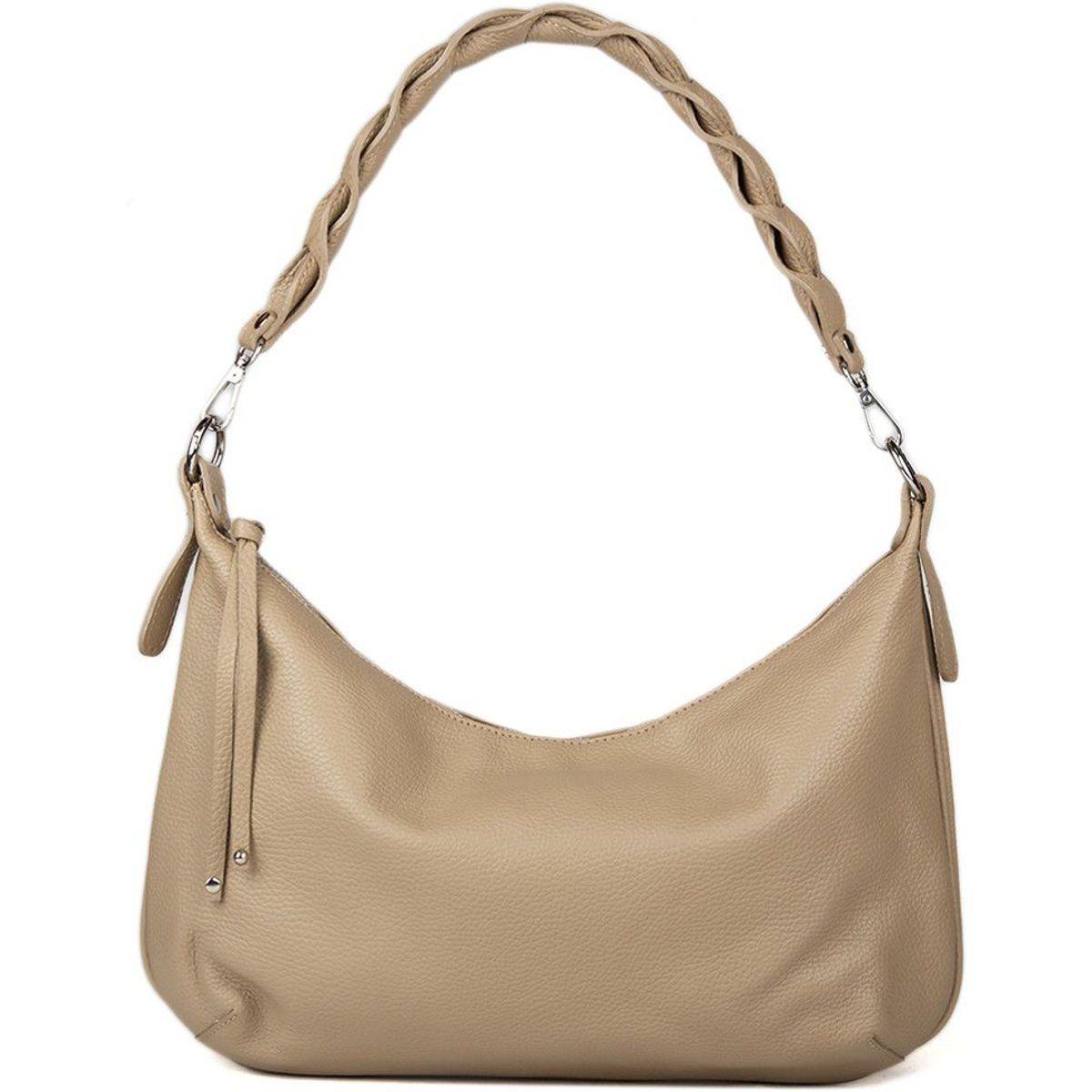 Leder-Hobo-Tasche in Halbmondform