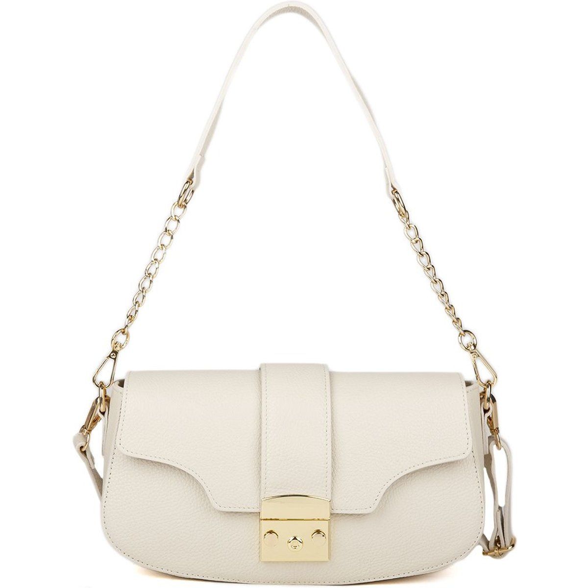 Elegante strukturierte Leder-Schultertasche