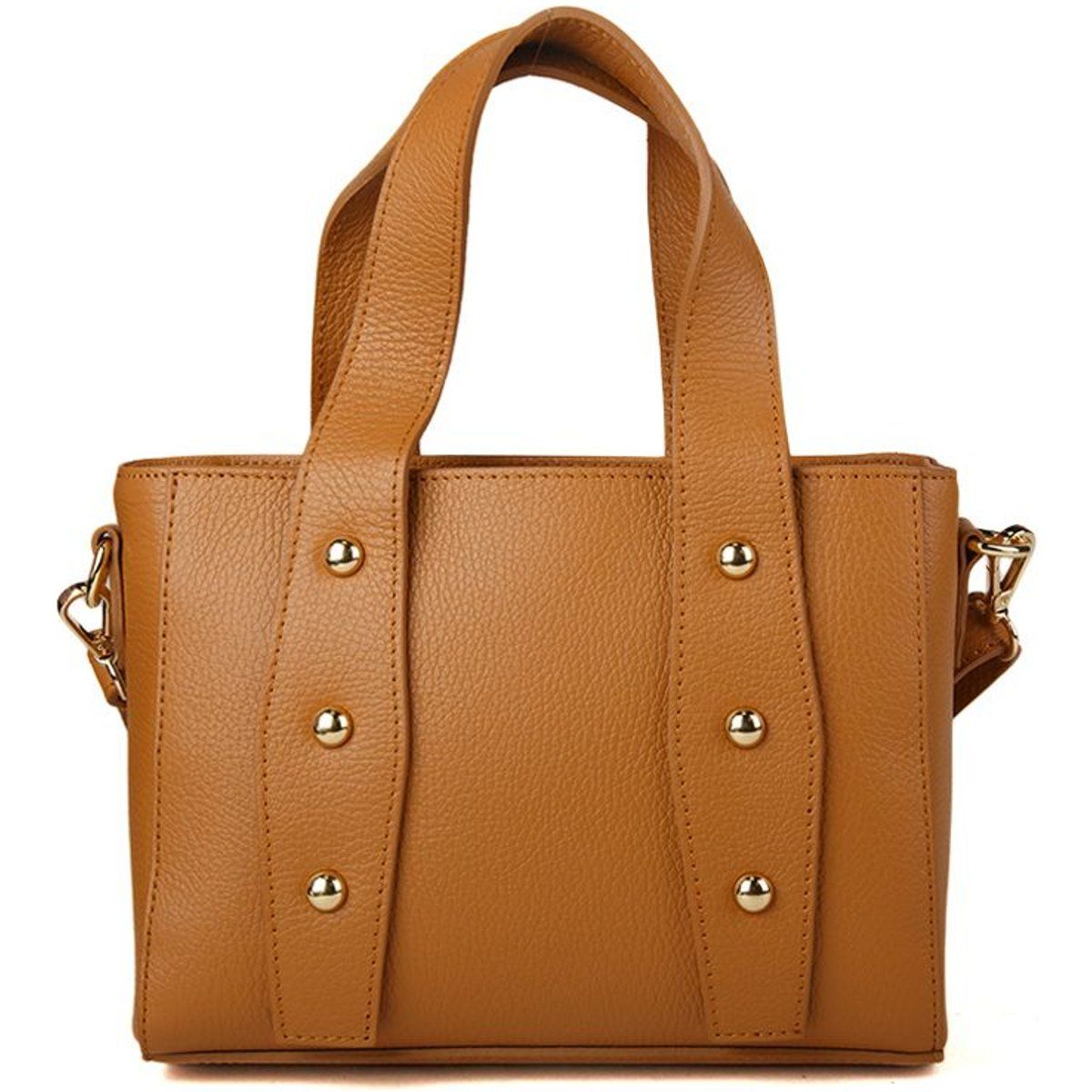 Lederhandtasche mit Nietendetails