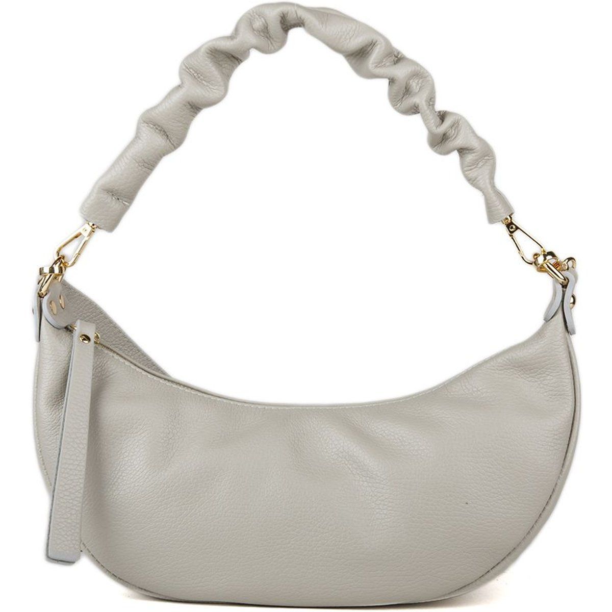 Sichel-Schultertasche mit gerafftem Griff