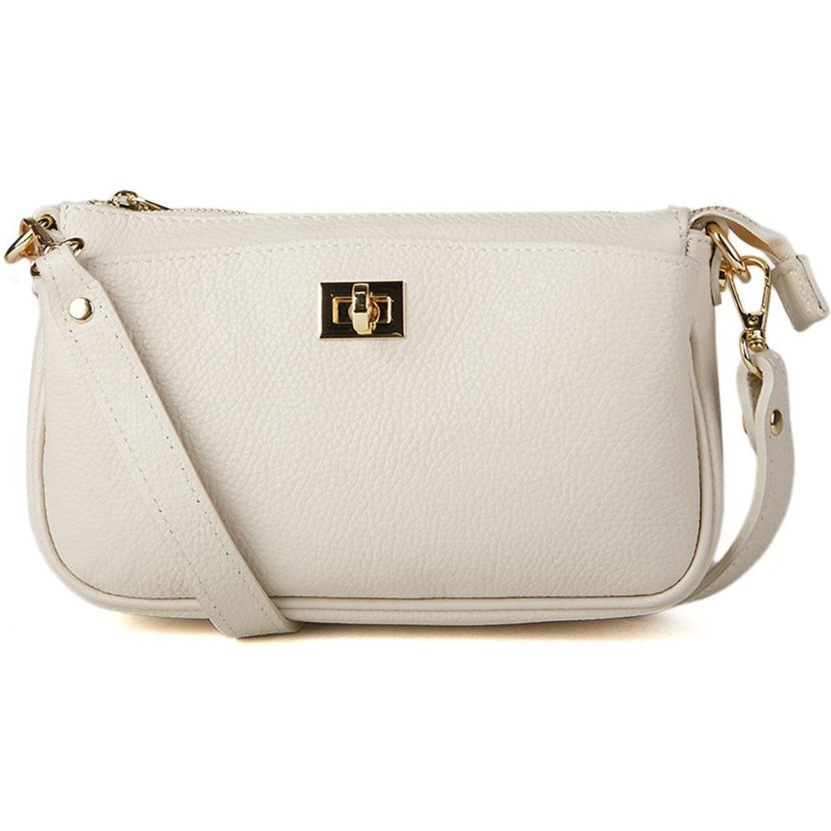 Elegante Schultertasche aus genarbtem Leder