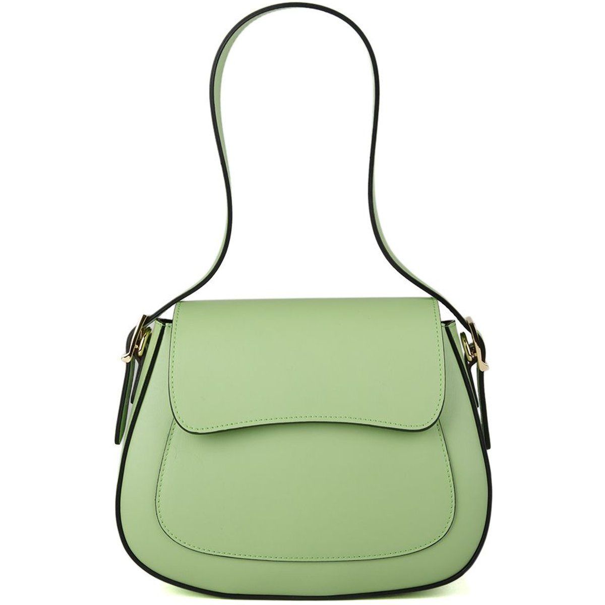Minimalistische Ledertasche mit Überschlag