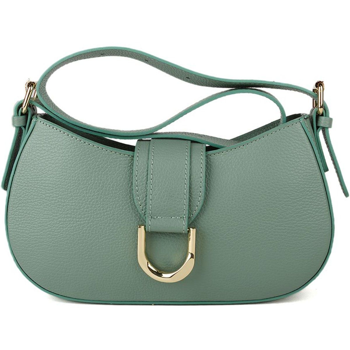 Leder-Schultertasche in Halbmondform