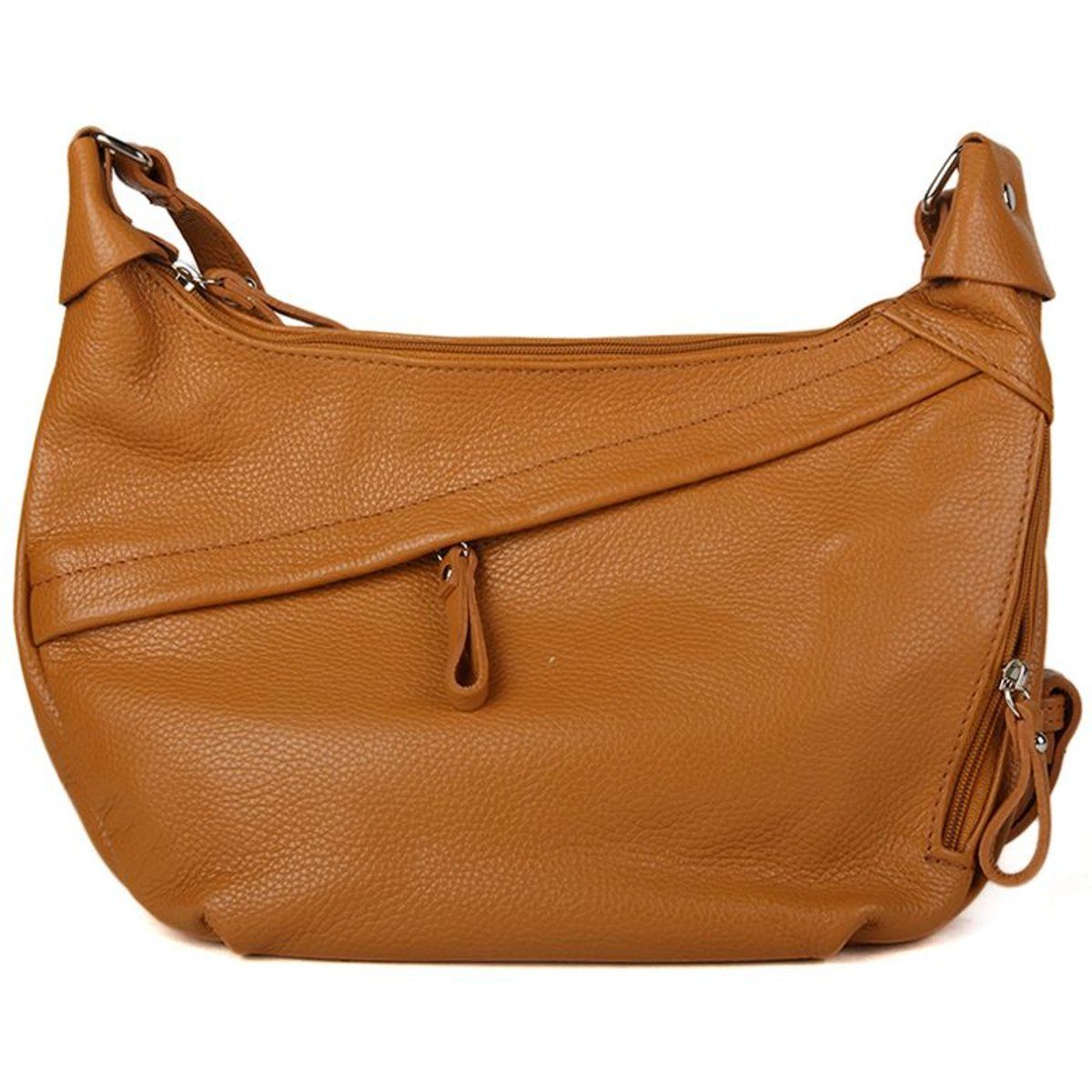 Strukturierte Schultertasche aus Kalbsleder