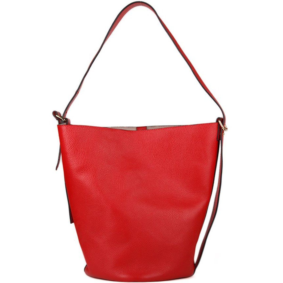 Minimalistische Bucket-Bag aus genarbtem Leder