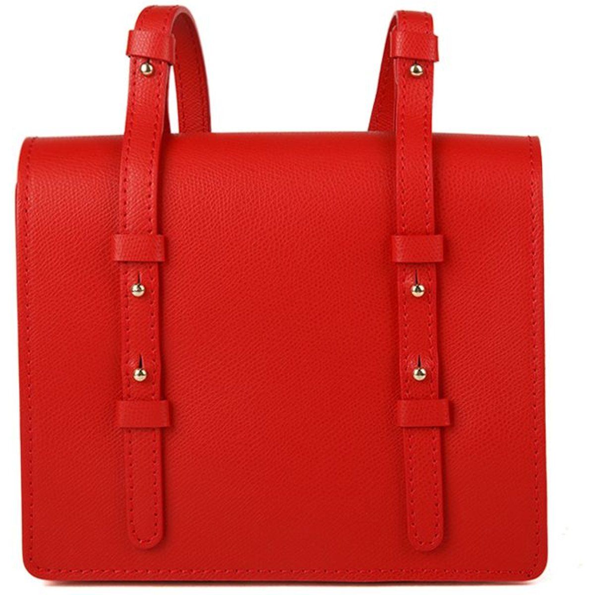 Strukturierte Leder-Satchel mit Riemen
