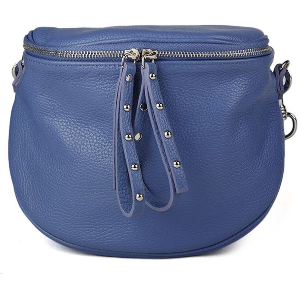 Schultertasche aus genarbtem Leder