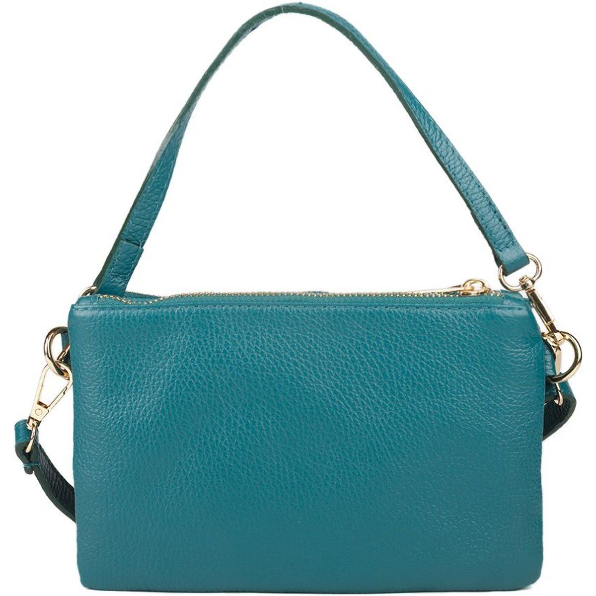 Strukturierte Ledertasche mit drei Fächern