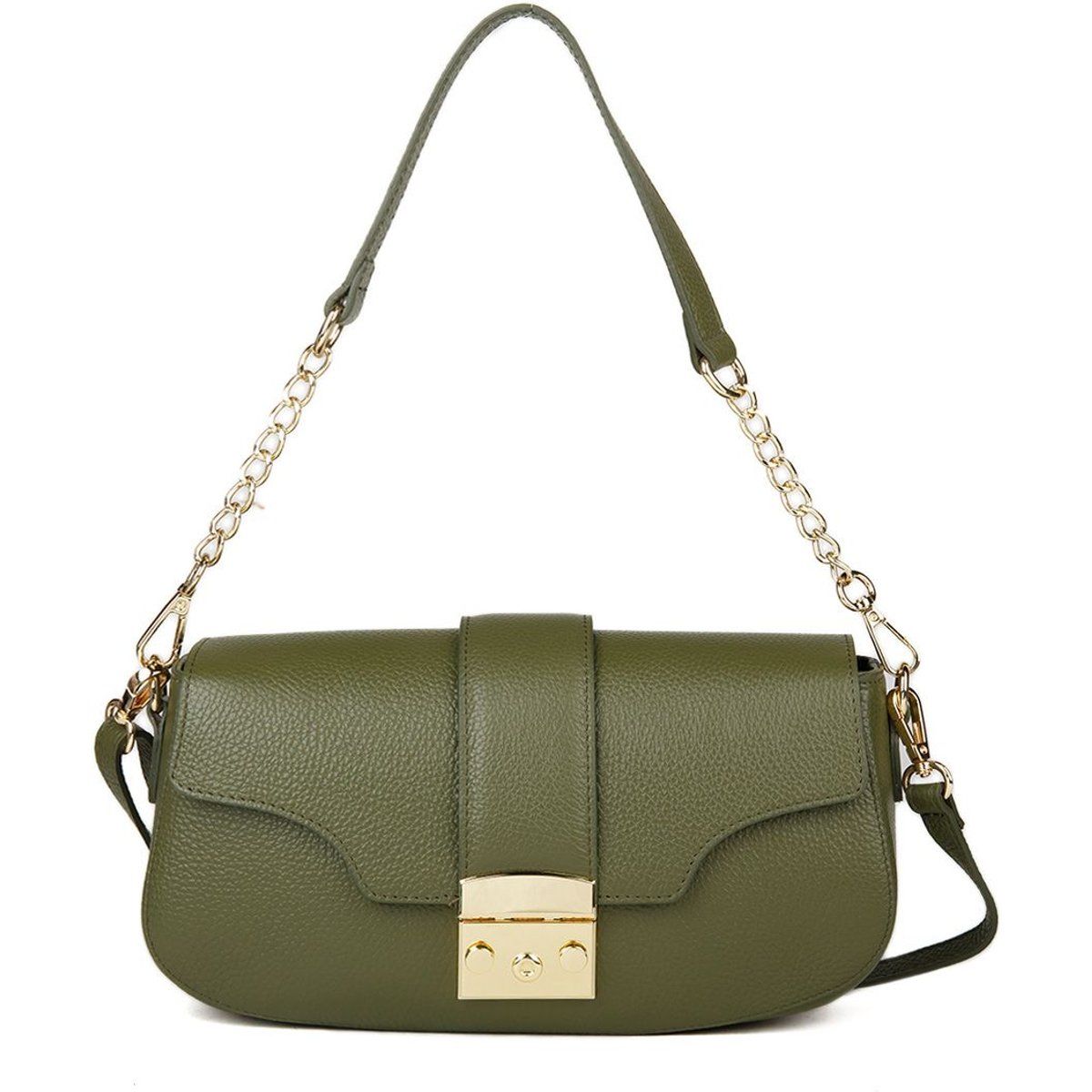 Elegante Schultertasche aus genarbtem Leder