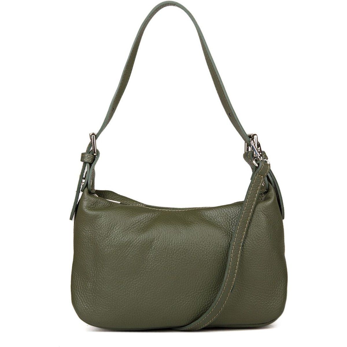Minimalistische Beuteltasche aus genarbtem Leder