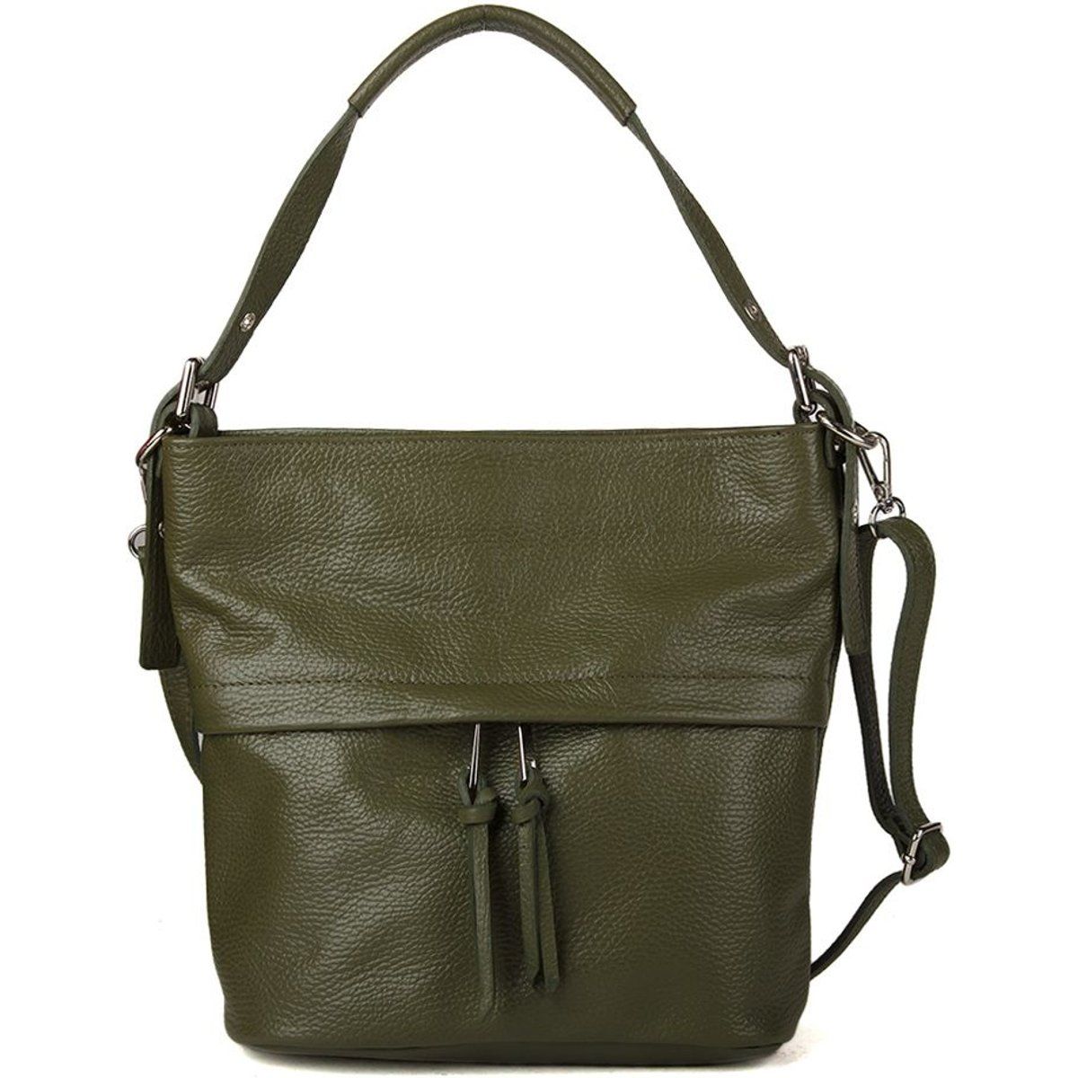 Schultertasche aus strukturiertem Leder