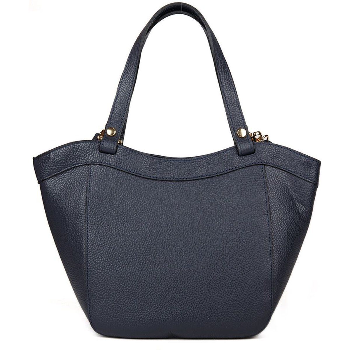 Geschwungene Schultertasche aus Narbenleder