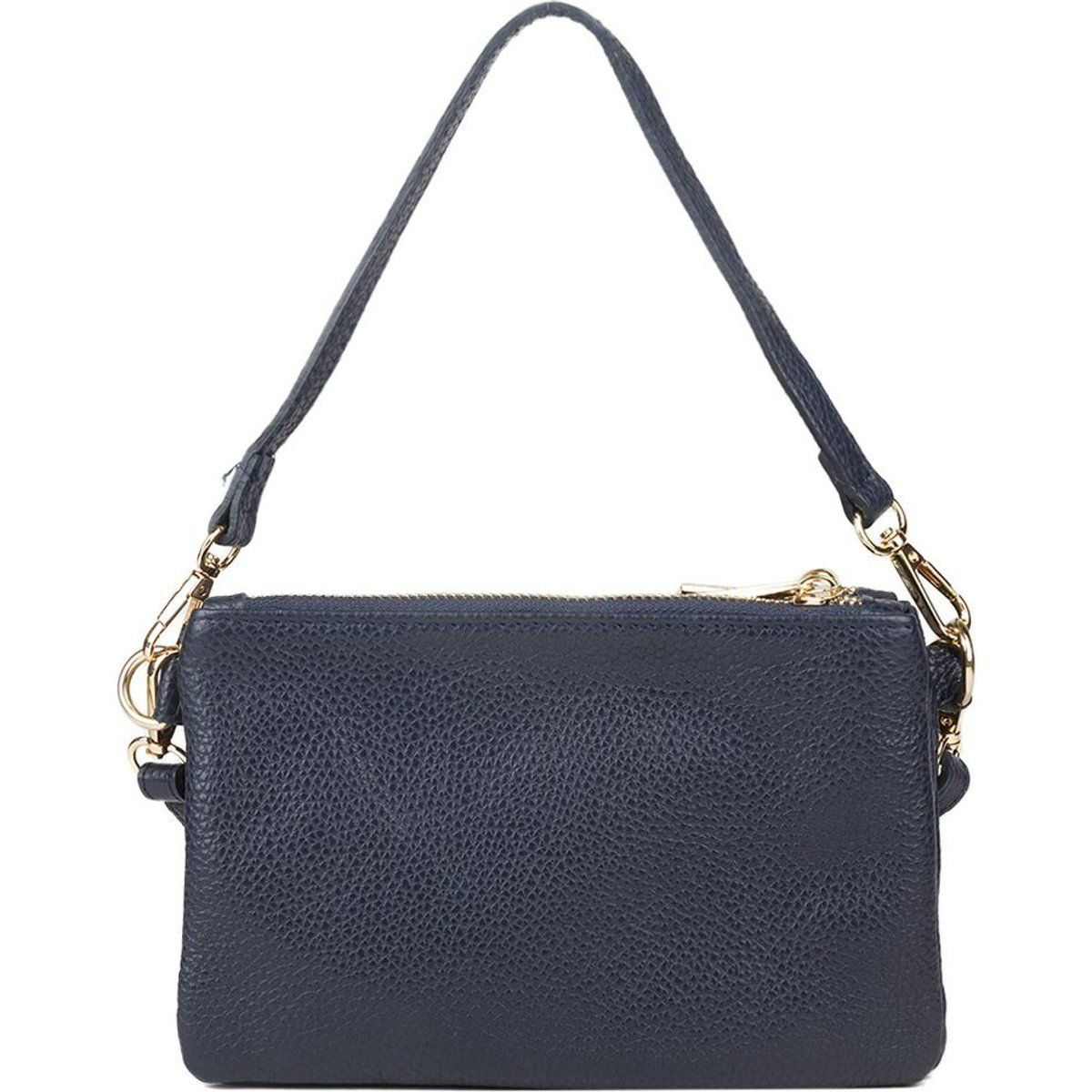 Genarbte Ledertasche mit drei Fächern