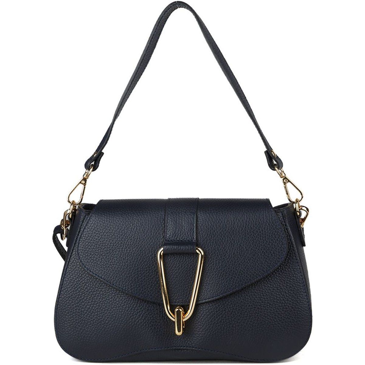 Elegante Schultertasche aus Narbenleder